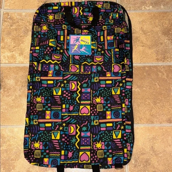 RARE! 1990’s BODY WORKS GYM, DANCE, TOTE, Garment Bag Zip Luggage Weekender - Picture 6 of 12